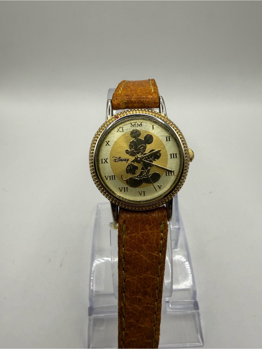 Vintage Mickey Mouse Disney Seiko Women's Watch (New Battery) Brown Band MC0174 - Picture 6 of 11